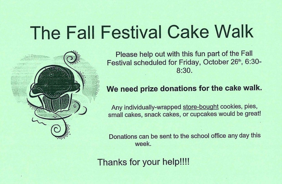 PRIZE DONATIONS NEEDED for the Cake Walk