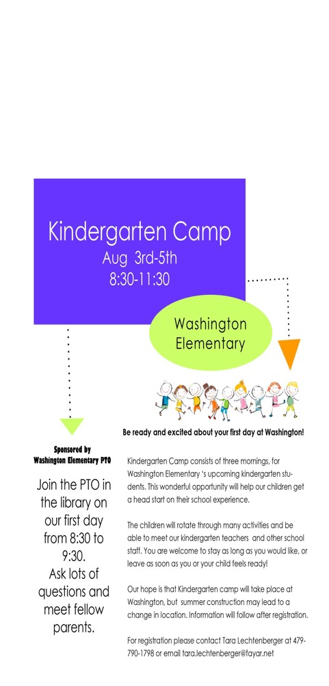 Kindergarten Camp flyer