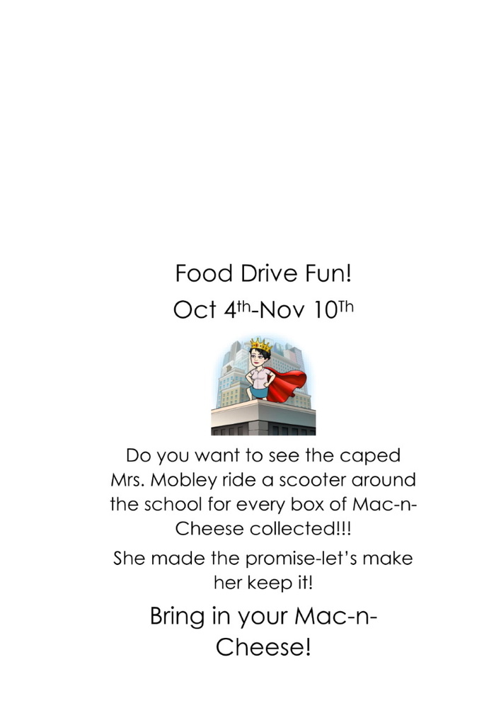 MAC AND CHEESE FOOD DRIVE FLYER
