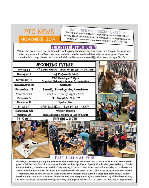 NOVEMBER 2019 PTO NEWSLETTER
