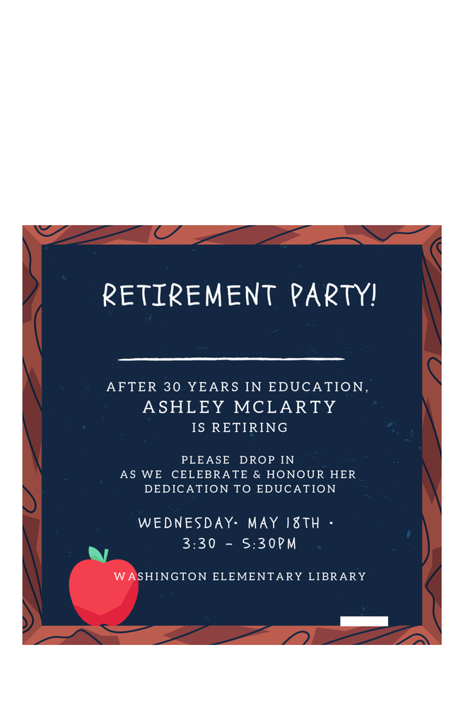 Principal retirement party invitation