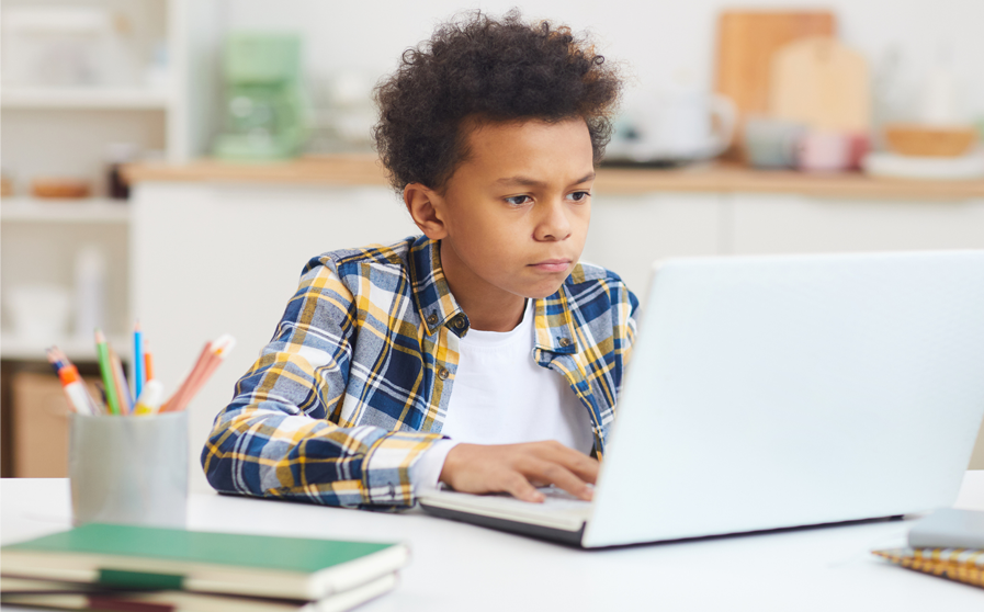 Student studying at home