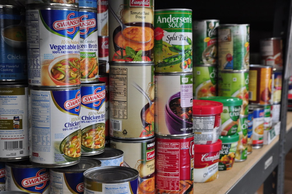 Food Pantry of an assortment of canned goods.