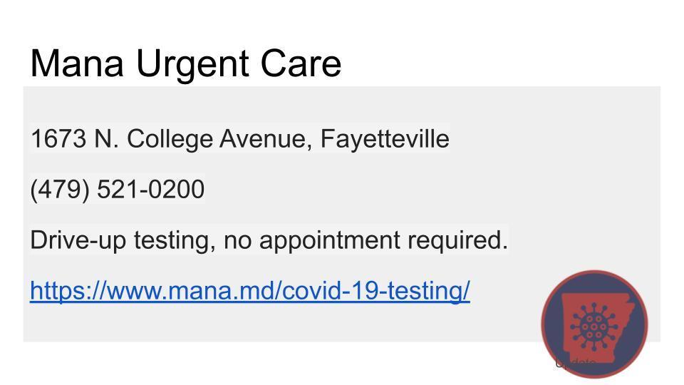 Mana Urgent Care Testing Site