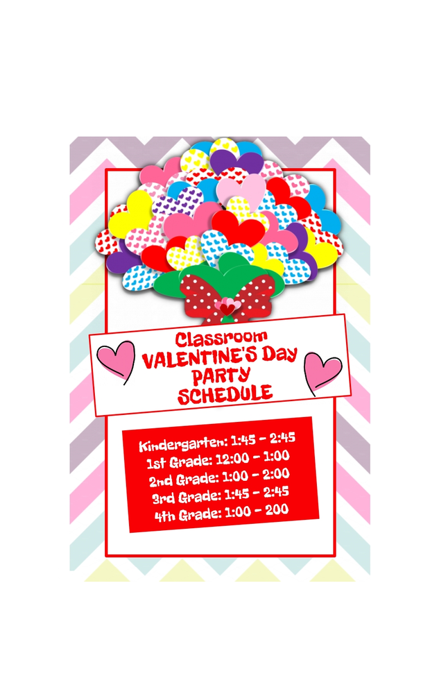 CLASSROOM VALENTINE'S DAY PARTY SCHEDULE