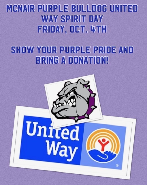McNair Purple Bulldog United Way Spirit Day