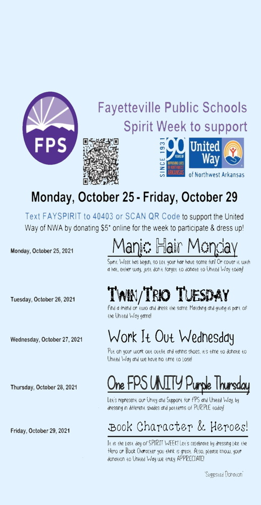 fps Spirit Week flyer