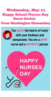 HAPPY SCHOOL NURSES DAY - WEDNESDAY, MAY 11th