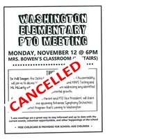 Washington PTO Meeting - Monday, Nov 12