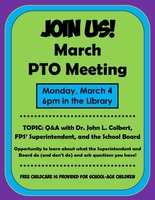 PTO March Meeting Changed to March 4