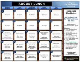 FPS August Lunch Schedule