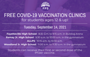 FREE COVID-19 Vaccination Clinics - Tuesday,  September 14