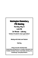 PTO MEETING - THURSDAY, MAY 12 at 6 PM