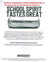 PTO CHIPOTLE FUNDRAISER WEDNESDAY, DEC 16