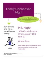 FAMILY NIGHT CONNECTION - PE Night January 23rd 6-7 pm