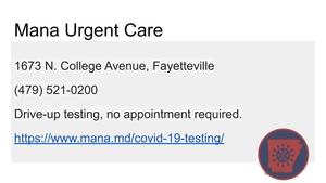 Mana Urgent Care Testing Site