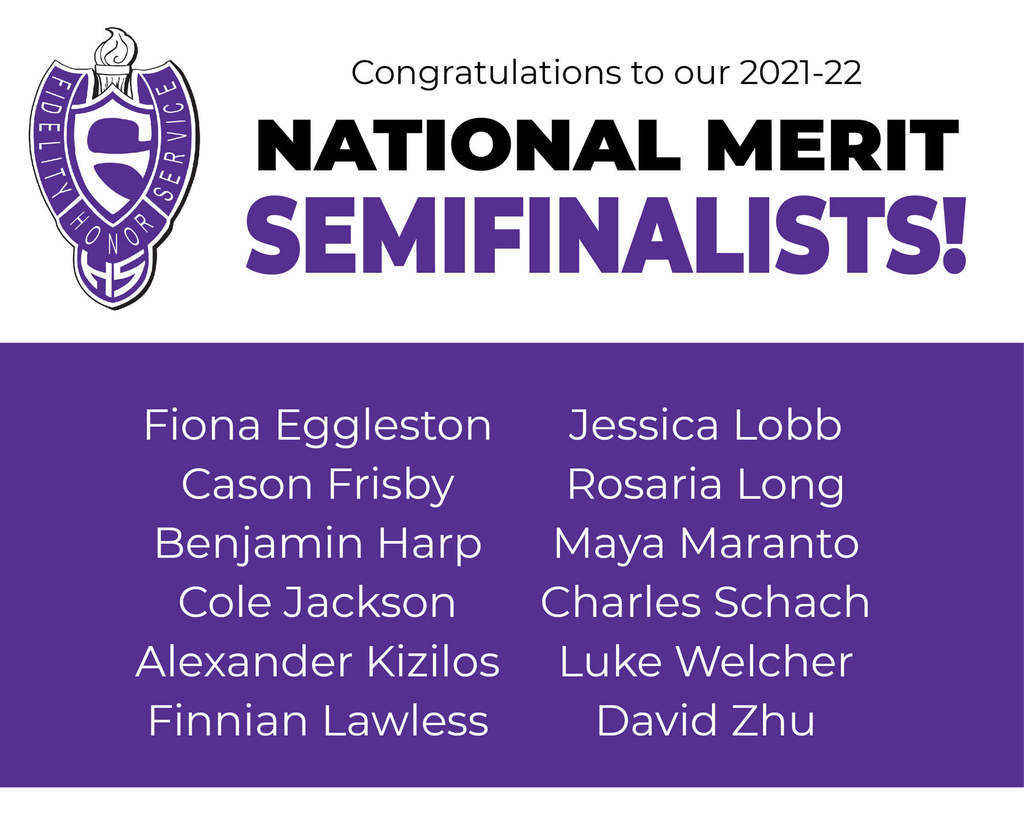 Congratulations to our latest group of National Merit Semifinalists!