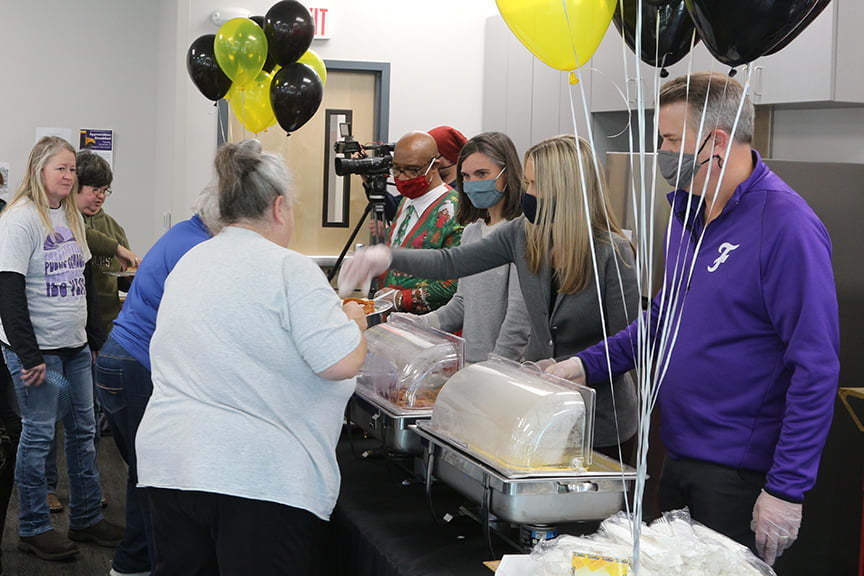 Members of the Fayetteville Board of Education and Superintendent Dr. John L Colbert served breakfast for members of the Transportation Department to show their appreciation for their outstanding work this semester in spite of a bus driver shortage. 