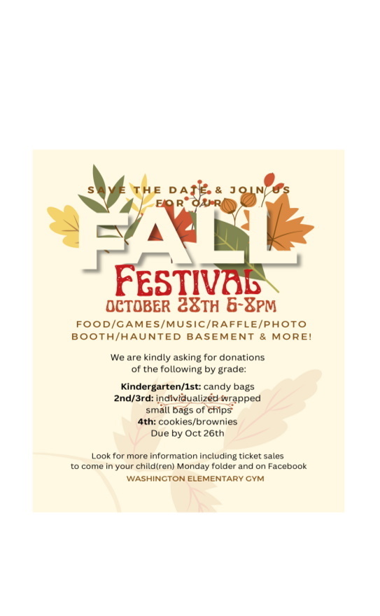 Fall Festival save the date and donate