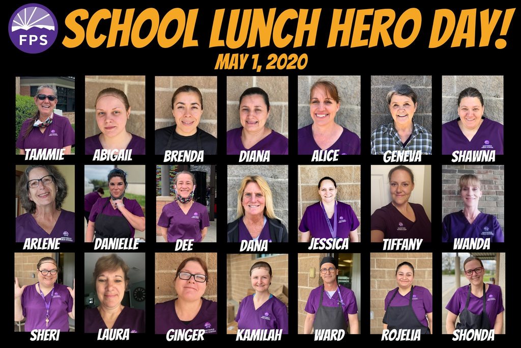 School Lunch Hero Day! Pictures of our Child Nutrition Department!